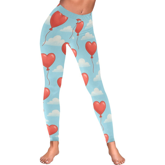 Valentine's Heart Balloons Women's All-Over Low Rise Leggings