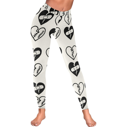 Broken Hearts Women's All-Over Print Valentine's Day Low Rise Leggings
