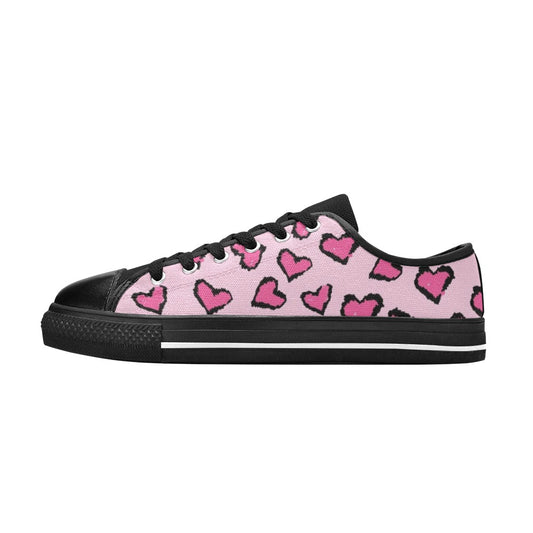 Pink Leopard Valentine's Day Canvas Women's Shoes