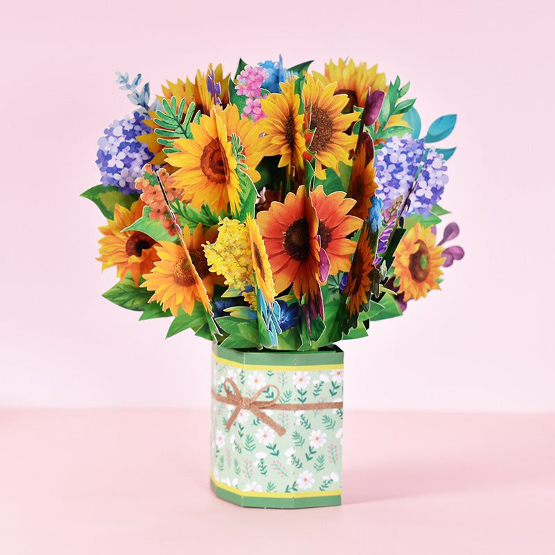 3D Mother's Day Greeting Card - Creative Bouquet Design