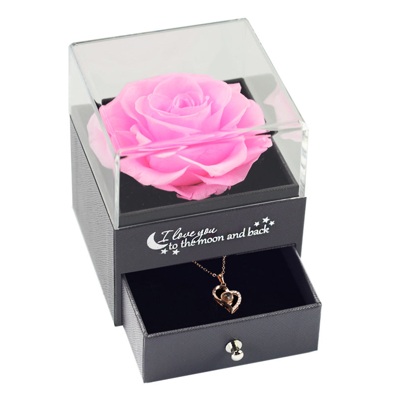 Eternal Flower Jewelry Box Rose Gift Box Necklace