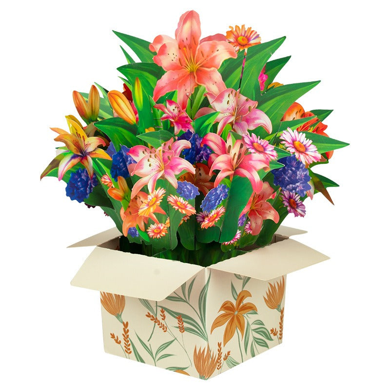 3D Mother's Day Greeting Card - Creative Bouquet Design