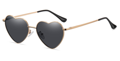 Heart Polarized Metal Sunglasses - Vintage Shades for Everyone