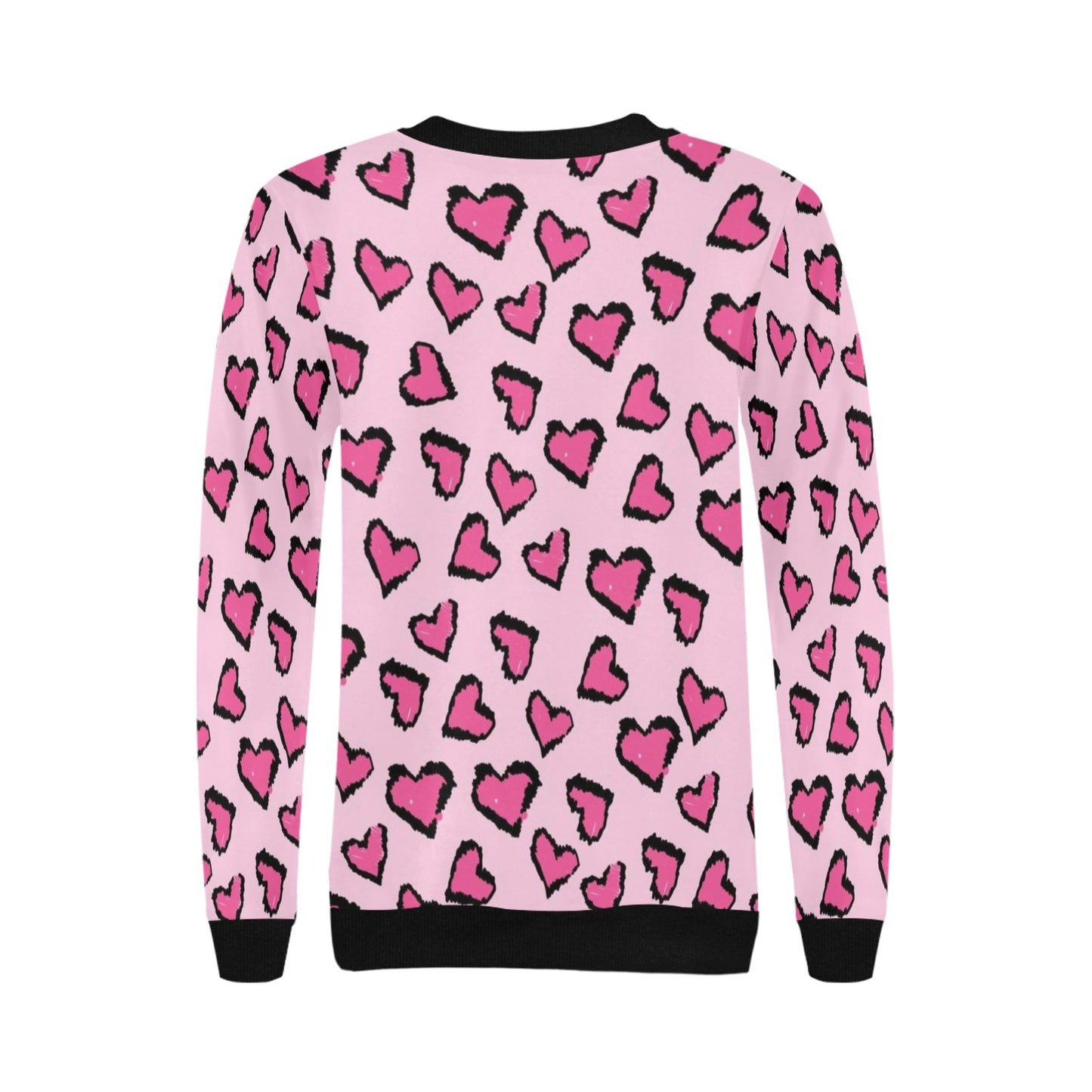 Pink Leopard Print Hearts Valentine's Day Women's Sweatshirt