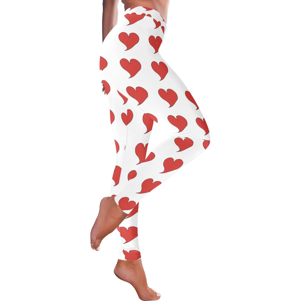 Heart Squiggle Women's All-Over Low Rise Leggings