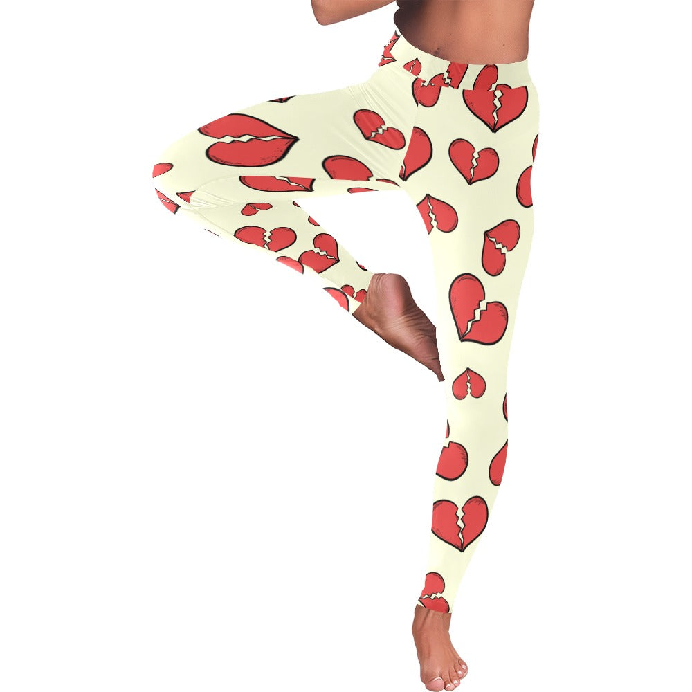 Broken Hearts Women's All-Over Low Rise Leggings