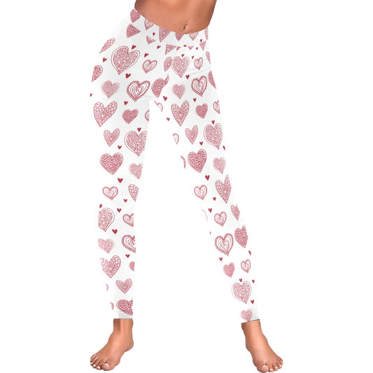 Valentine's Day Eclectic Hearts Women's All-Over Low Rise Leggings