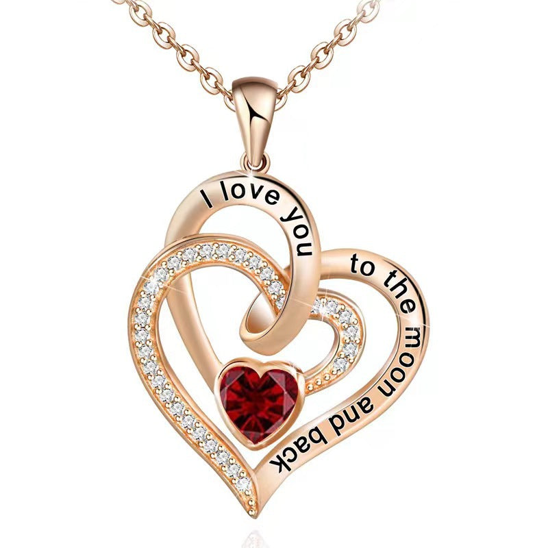 Heart-Shaped Diamond Clavicle Necklace