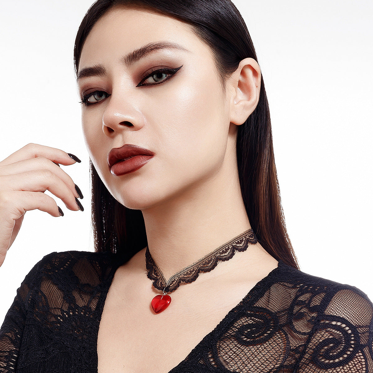 Sweet Red Heart Pendant Necklace