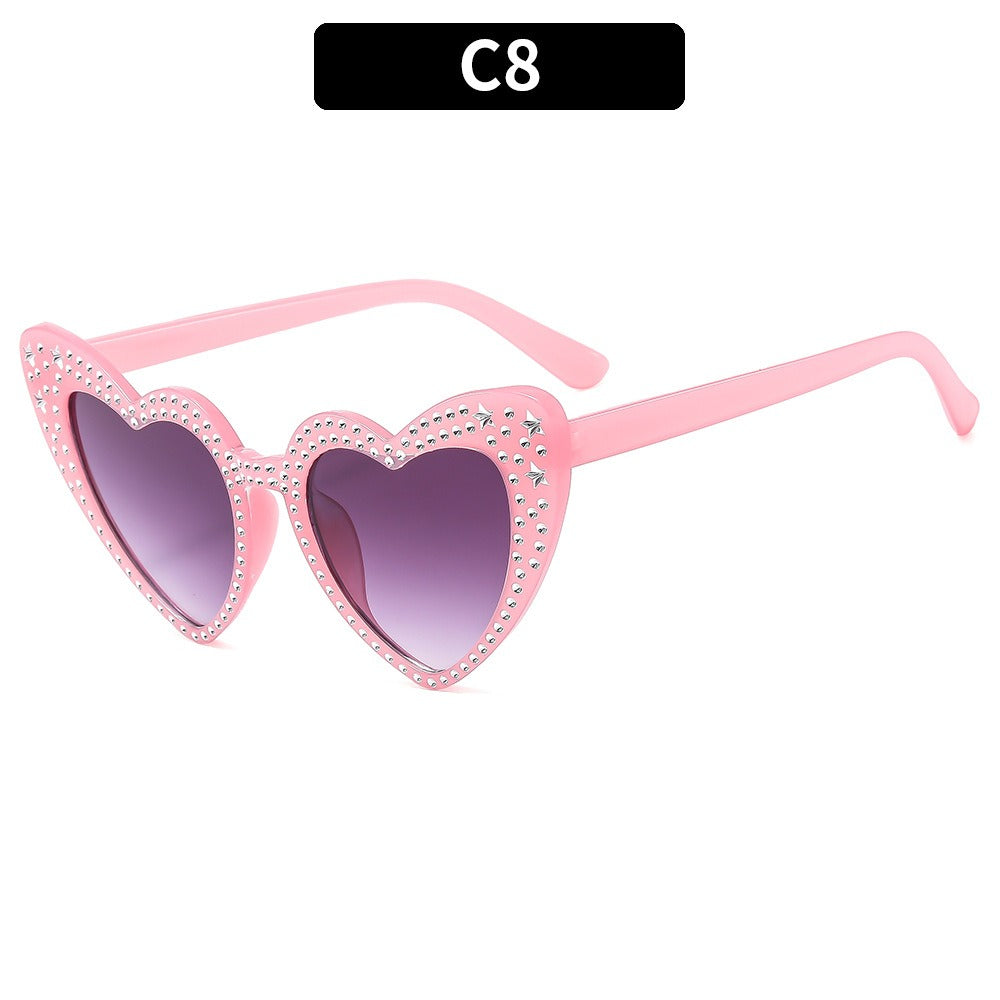 Diamond Heart Fashion Love Sunglasses for Women