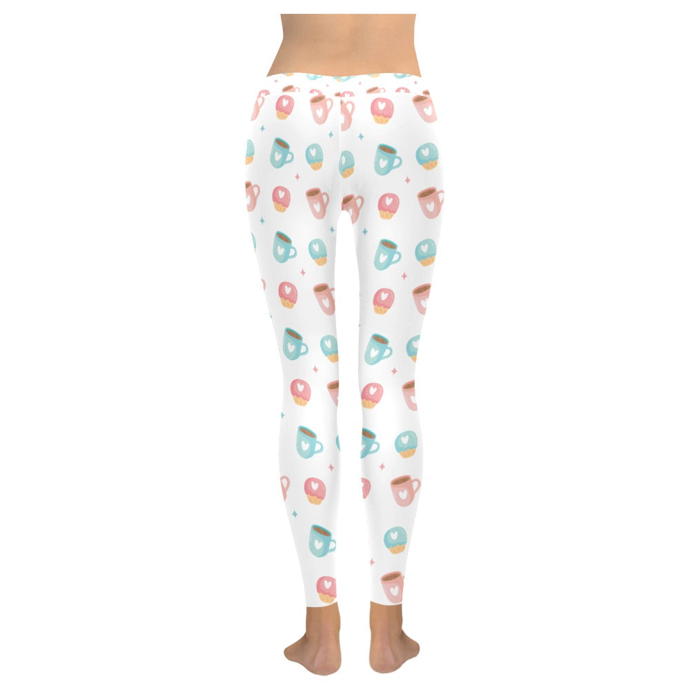 Valentine's Day Heart Mugs Pattern Leggings