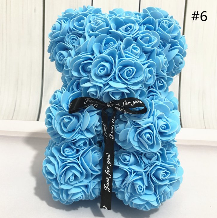 25cm Red Teddy Bear Rose Flower - Valentine's Day Gift