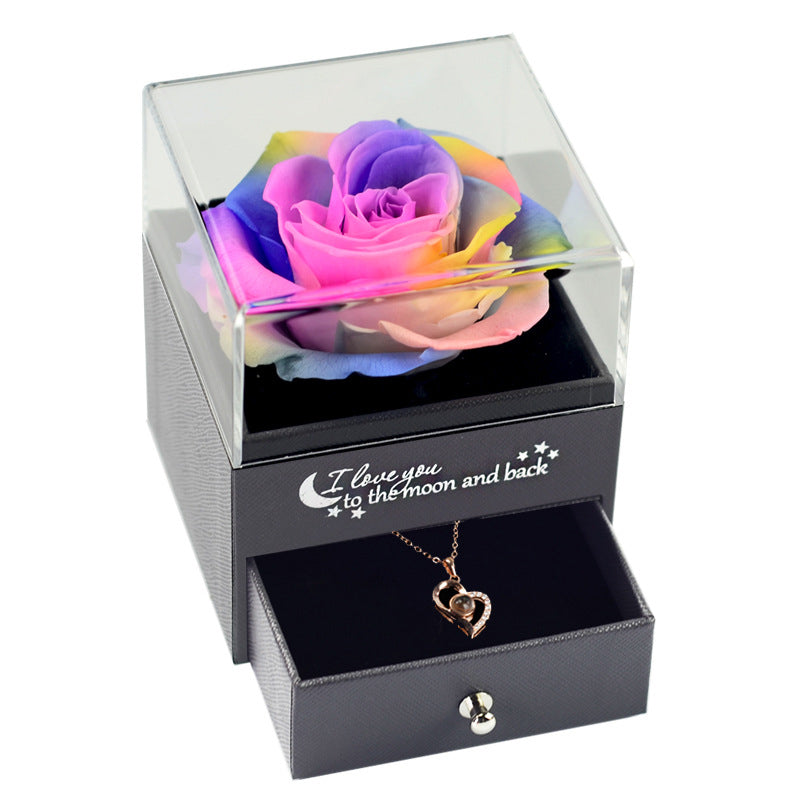 Eternal Flower Jewelry Box Rose Gift Box Necklace