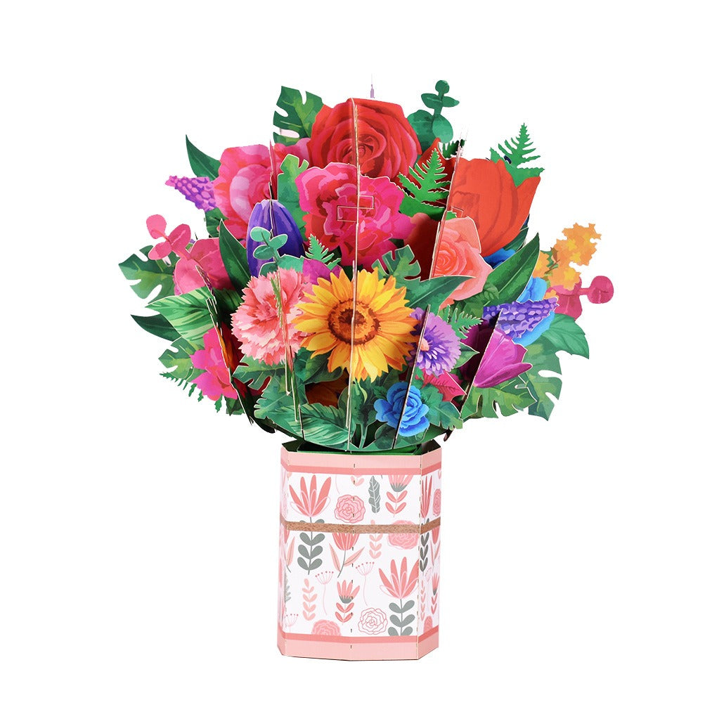 3D Mother's Day Greeting Card - Creative Bouquet Design