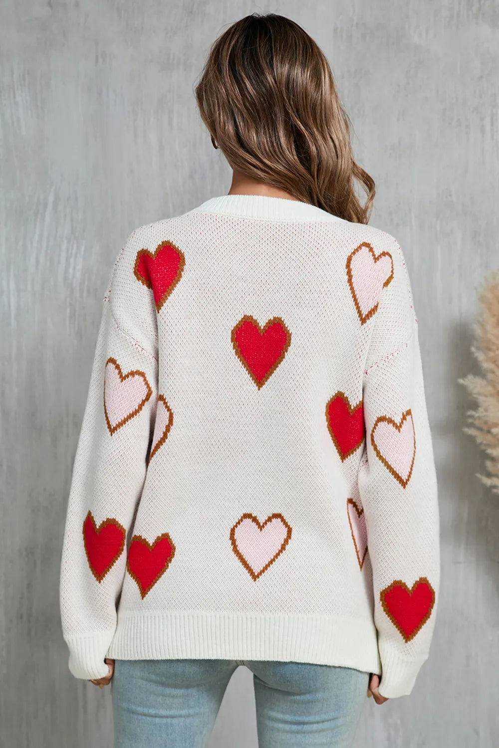 Angel Wings Contrast Heart Sweater