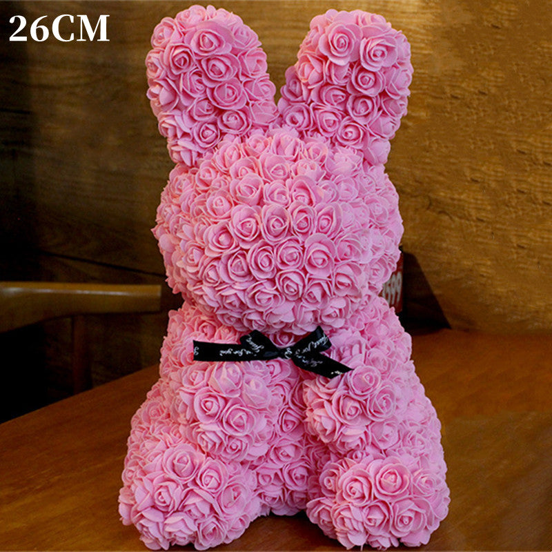 Imitation Immortal Flower Foam Rose Rabbit Doll