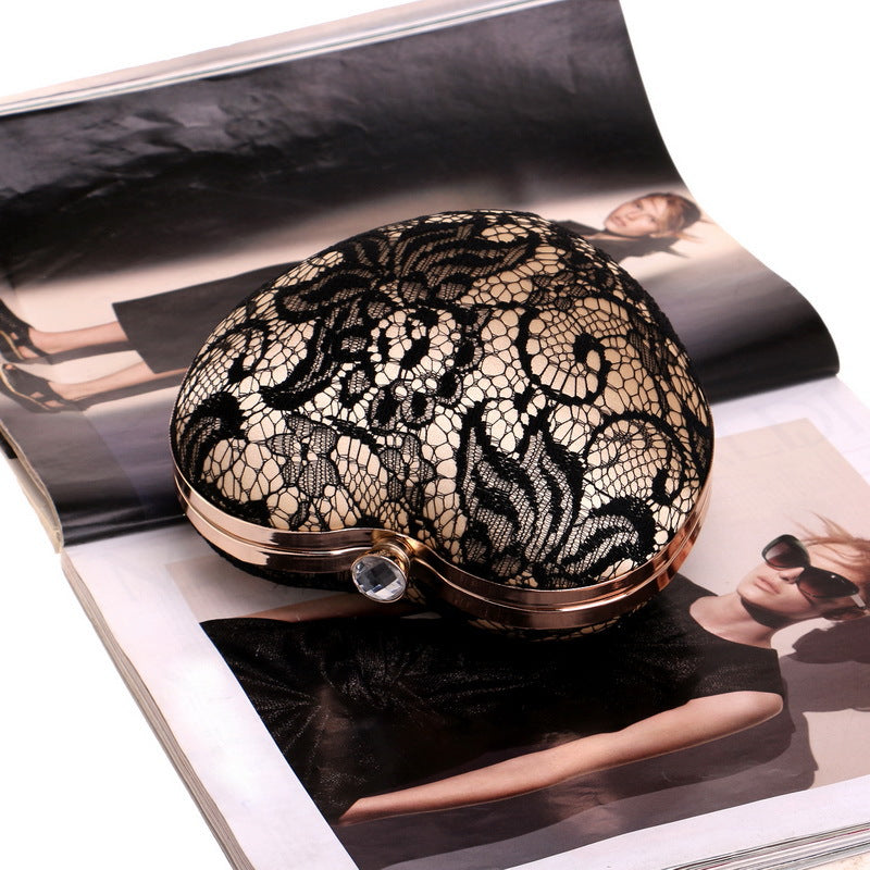 Heart Shape Lace Evening Bag for Ladies