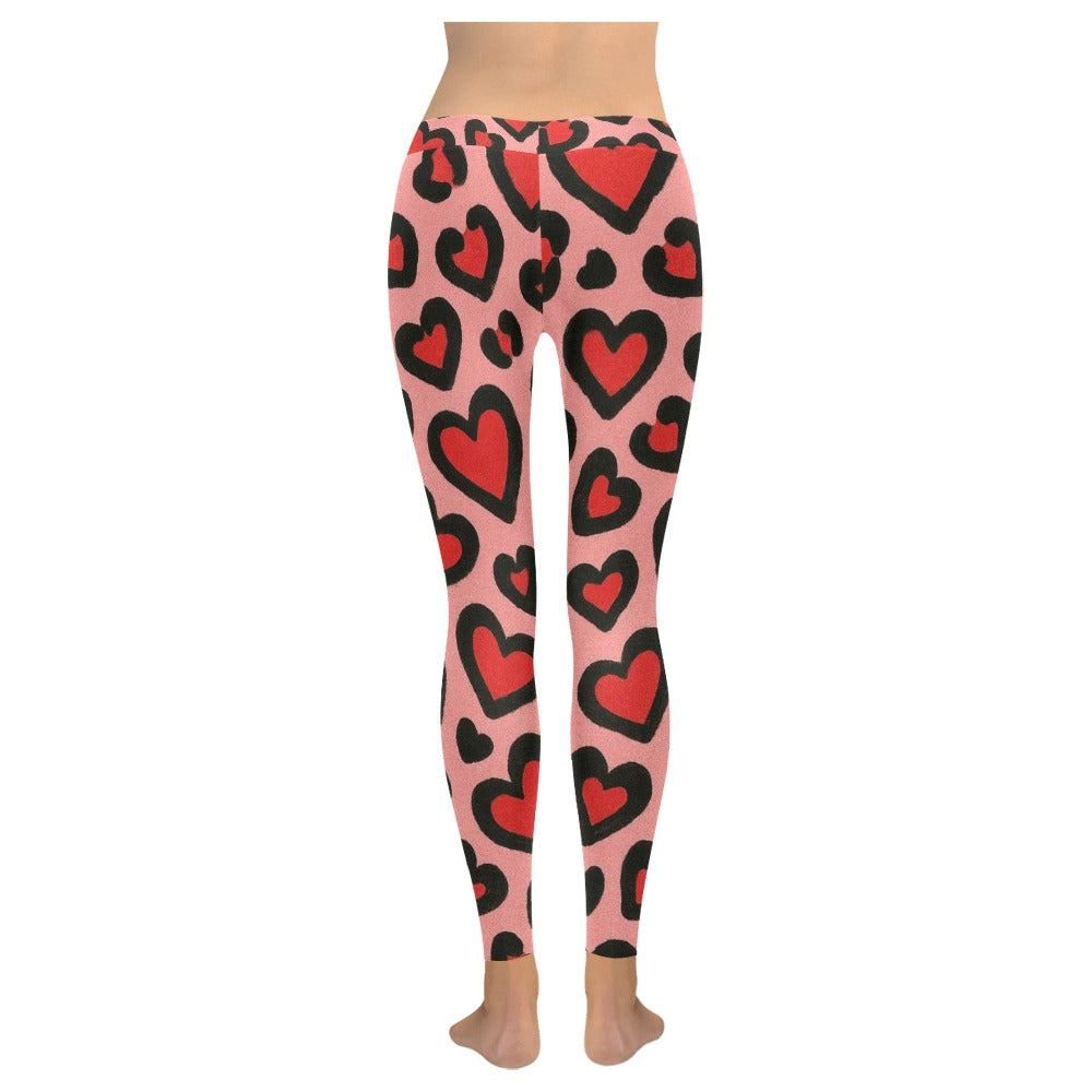 Red Hearts Leopard Print Valentine's Day Leggings
