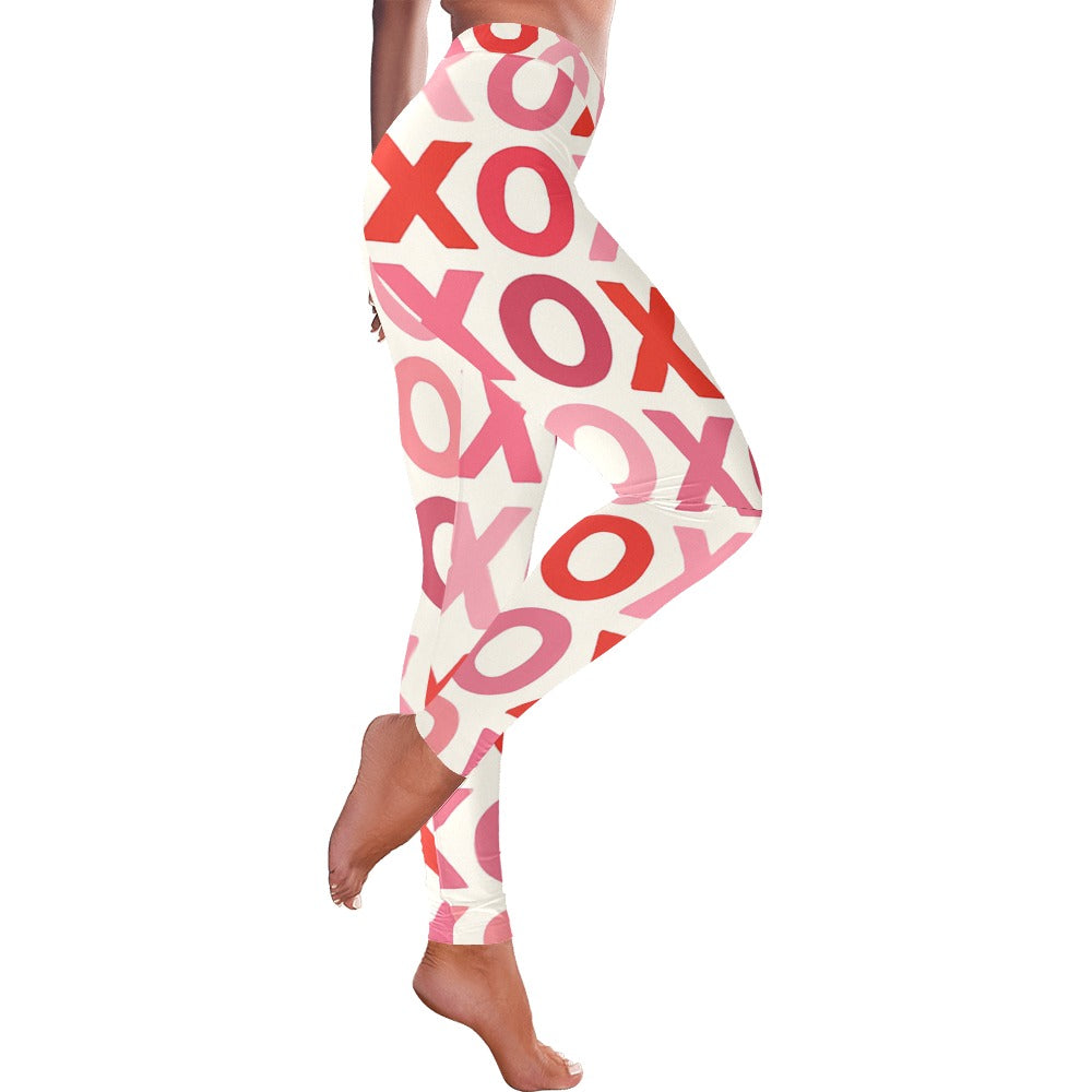 XOXO Hugs and Kisses Valentines Day Women's All-Over Low Rise Leggings