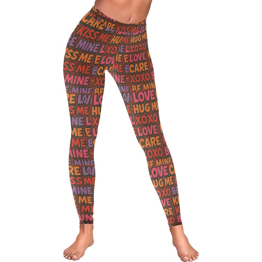 Love Sayings Valentine's Day Women's All-Over Low Rise Leggings