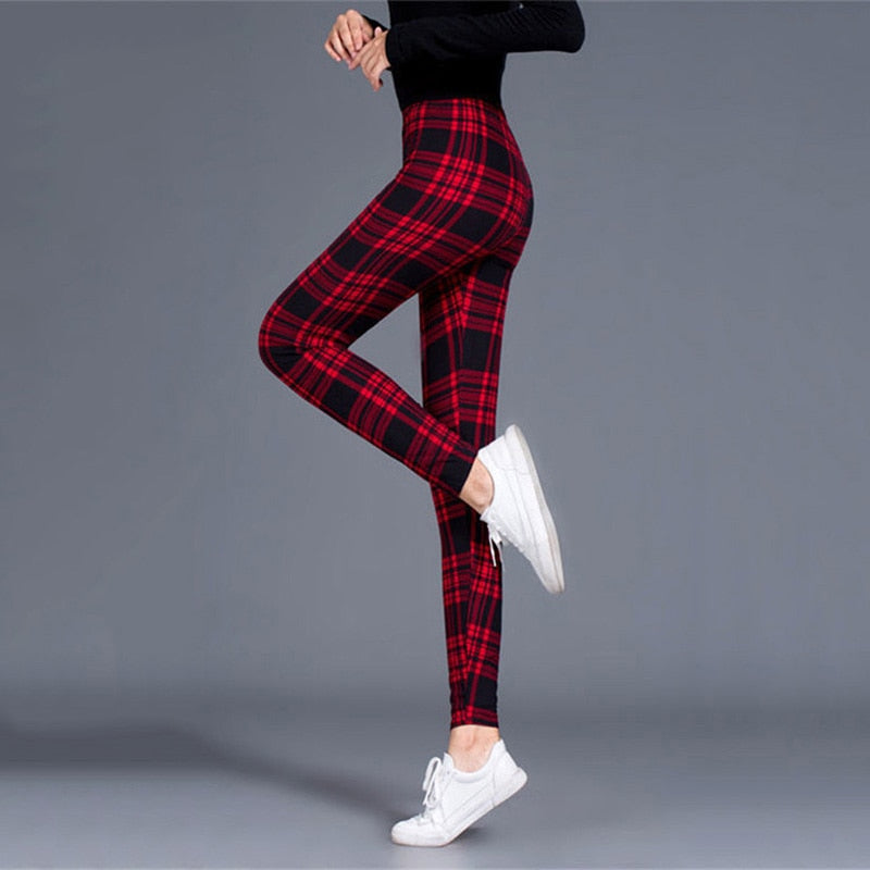 Plaid Valentine's Day Push Up Leggings