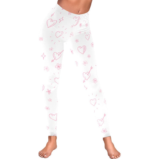 Valentine's Day Hearts Women's All-Over Low Rise Leggings