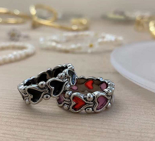 Baroque Vintage Heart Metal Rings for Valentine's Day