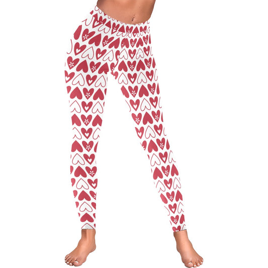 Valentine's Day Hearts Women's All-Over Low Rise Leggings