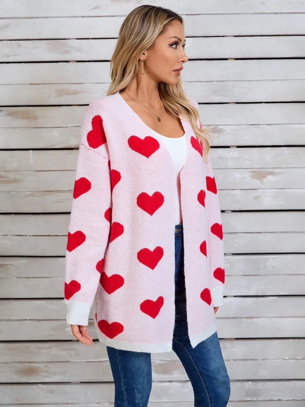 Splicing Knitted Valentine's Day Love Sweater
