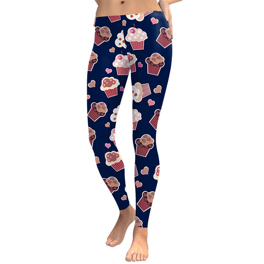 Cupcake Heart Valentine's Day Capri Leggings