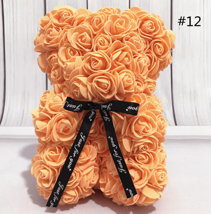 25cm Red Teddy Bear Rose Flower - Valentine's Day Gift