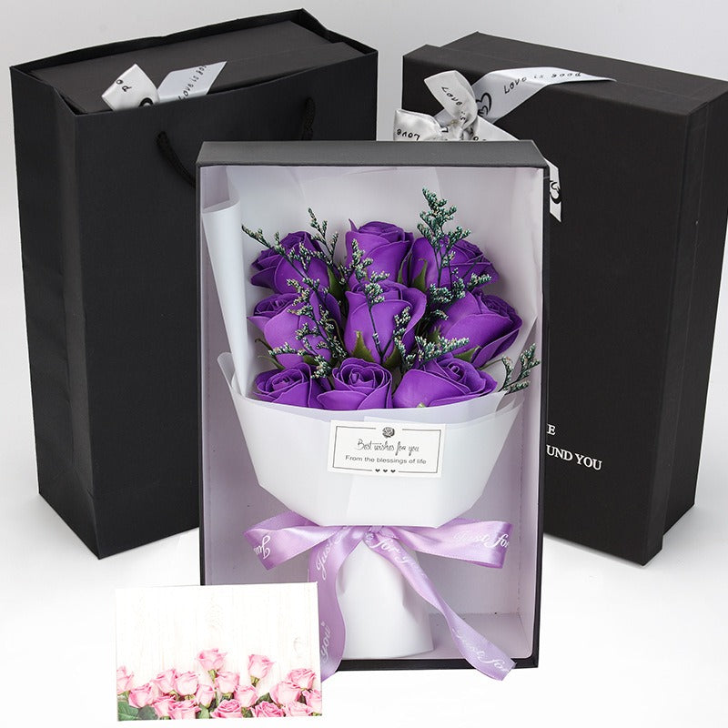 Dried Flowers Soap Bouquet - Teacher's Day & Valentine's Gift Box