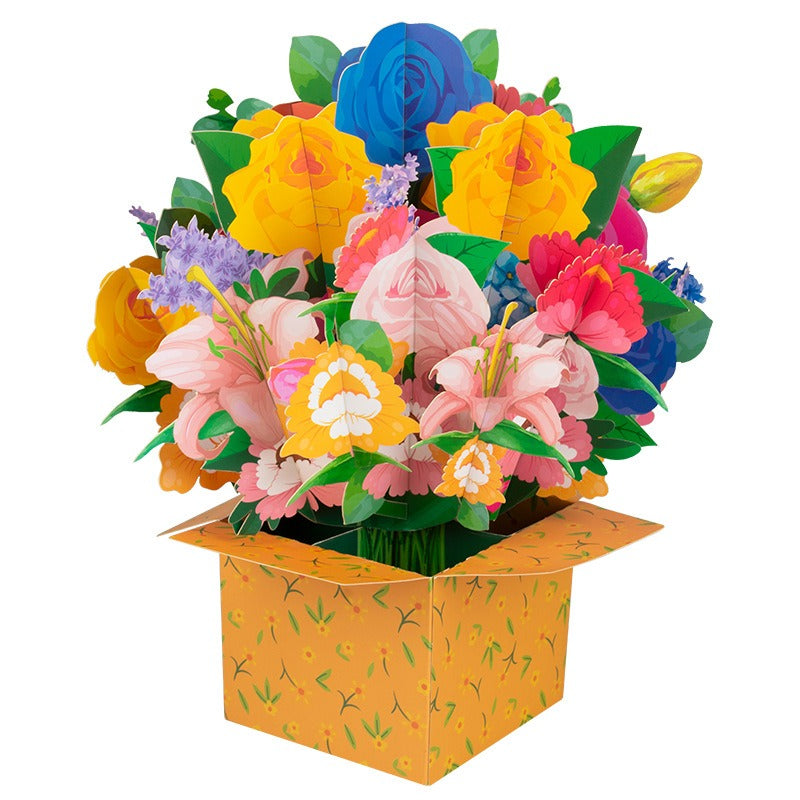 3D Mother's Day Greeting Card - Creative Bouquet Design