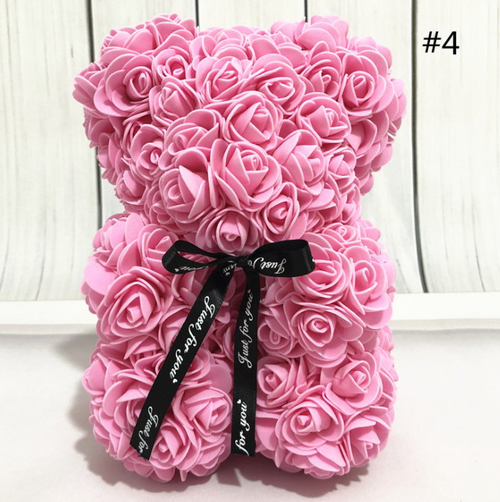 25cm Red Teddy Bear Rose Flower - Valentine's Day Gift