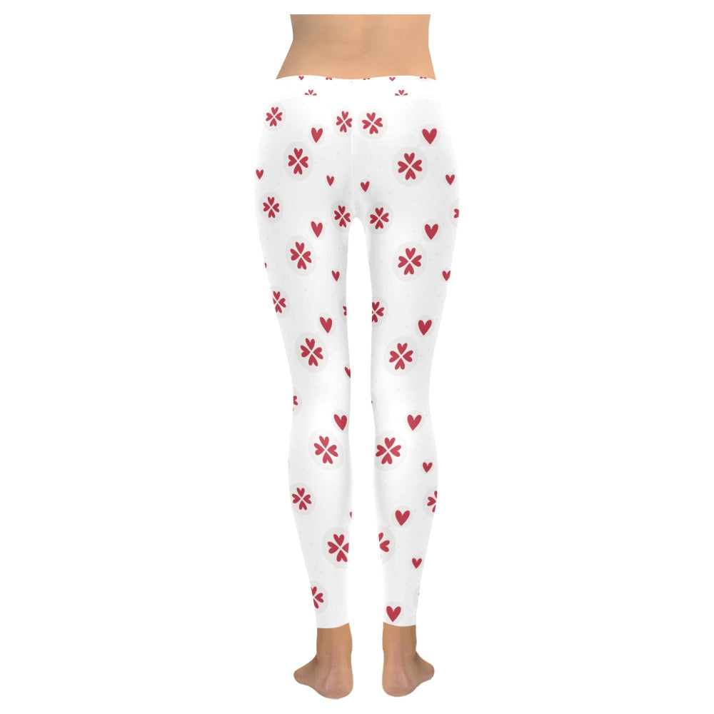 Valentine's Day Heart Clovers Women's All-Over Low Rise Leggings