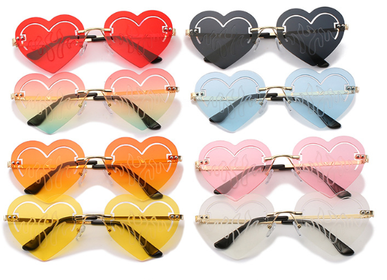Rimless Heart Sunglasses for Women - Luxury & Unique