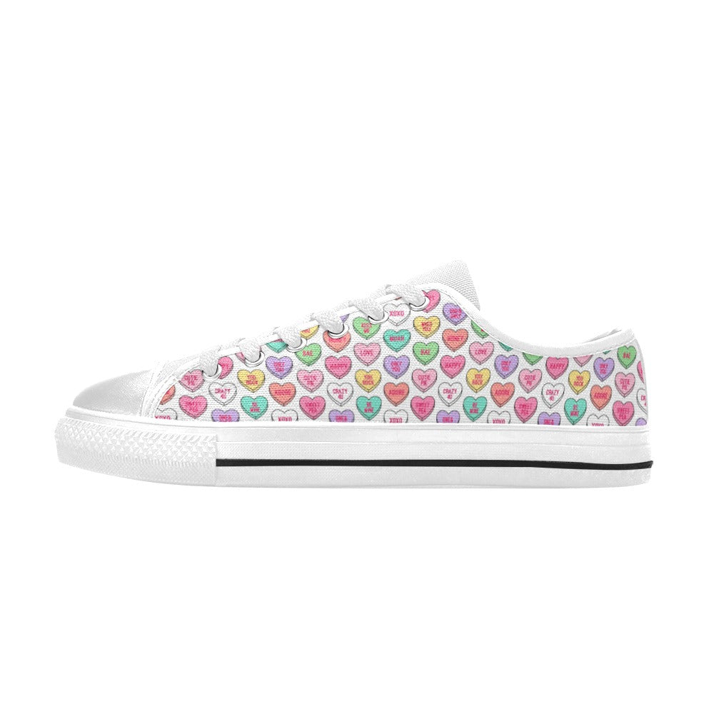 Candy Hearts Valentines Day Aquila Canvas Women's Shoes