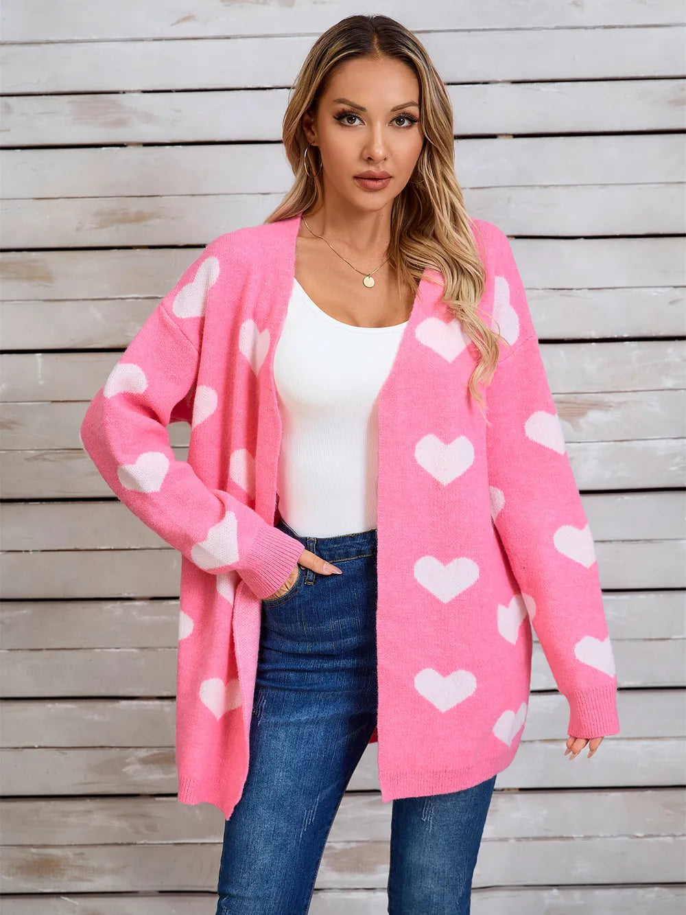 Splicing Knitted Valentine's Day Love Sweater
