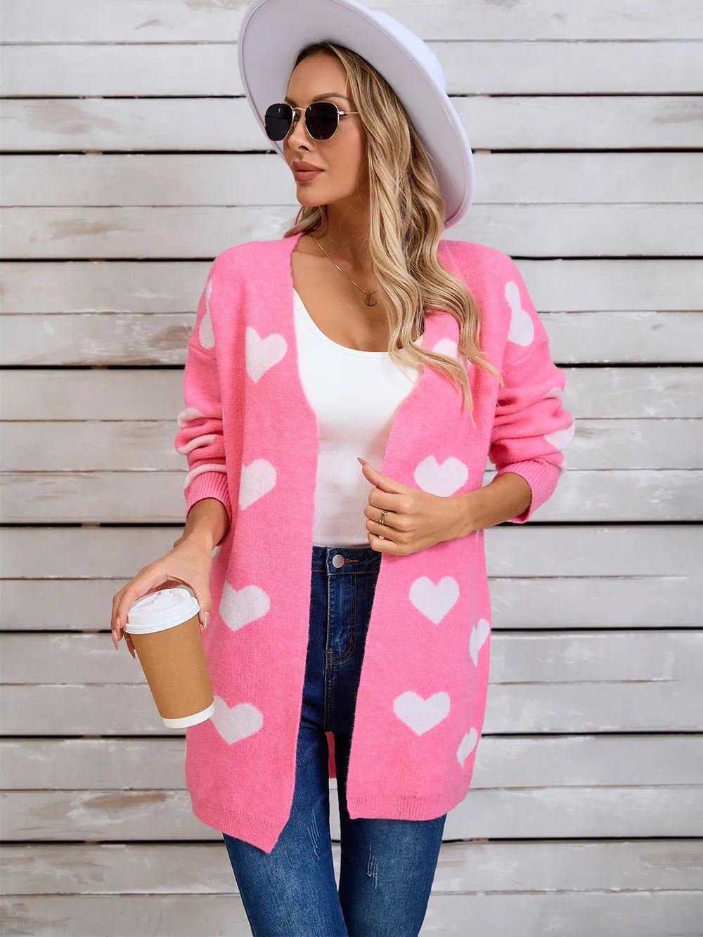 Splicing Knitted Valentine's Day Love Sweater