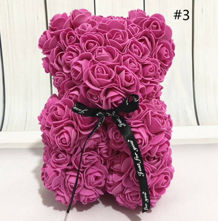 25cm Red Teddy Bear Rose Flower - Valentine's Day Gift