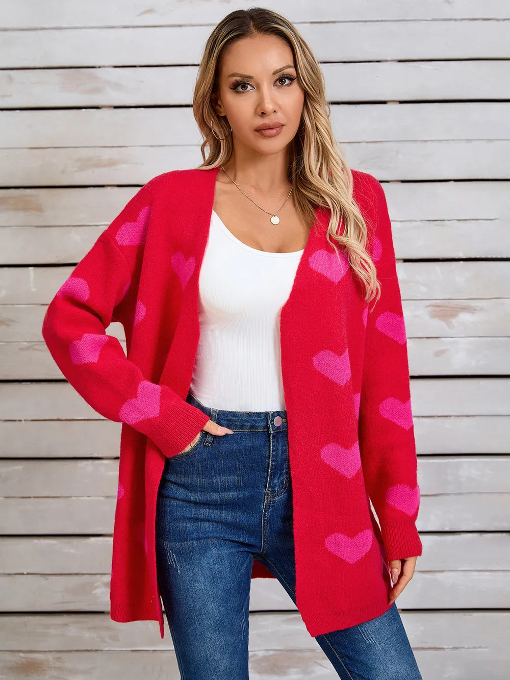 Splicing Knitted Valentine's Day Love Sweater