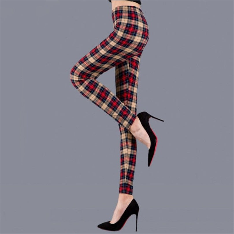 Plaid Valentine's Day Push Up Leggings