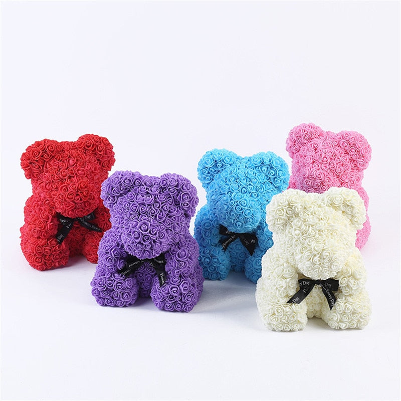25cm Red Teddy Bear Rose Flower - Valentine's Day Gift