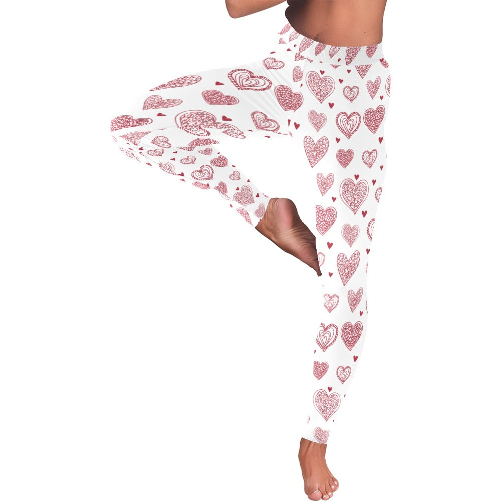 Valentine's Day Eclectic Hearts Women's All-Over Low Rise Leggings