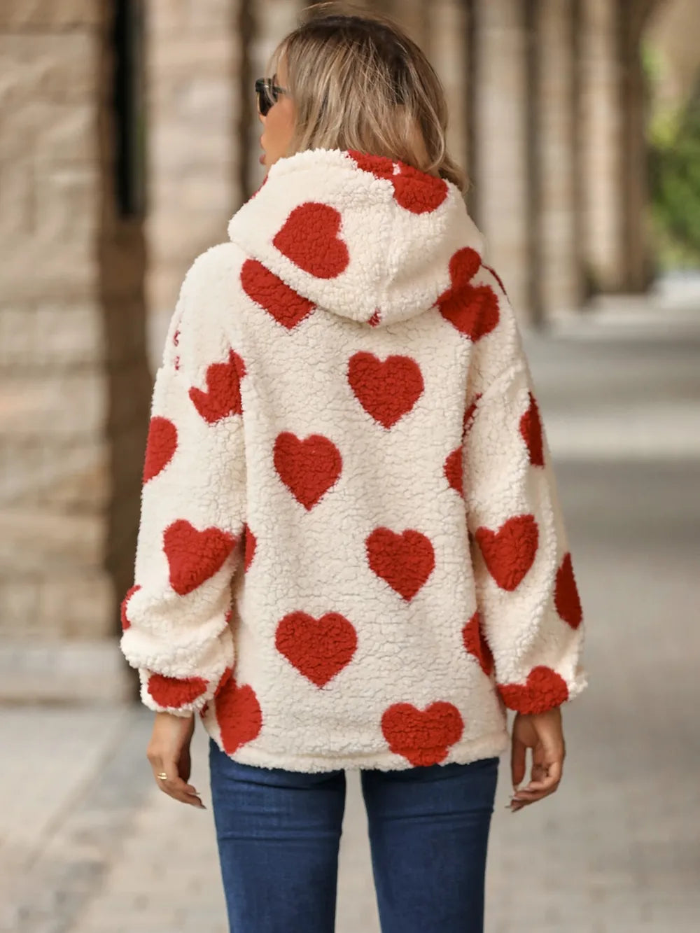 Heart Pocketed Dropped Shoulder Hoodie