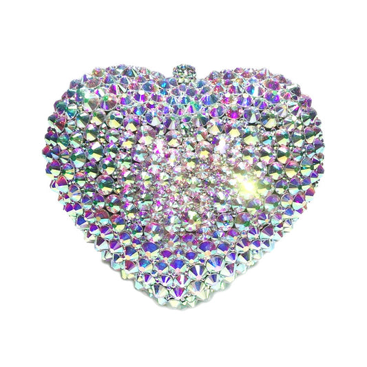 Romantic Heart-Shaped Diamond Evening Bag