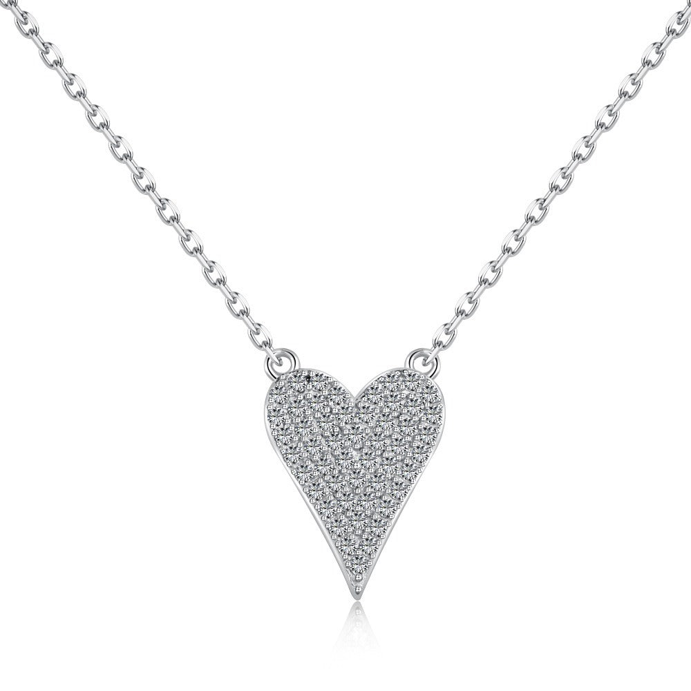 Heart-Shaped Diamond Pendant Set