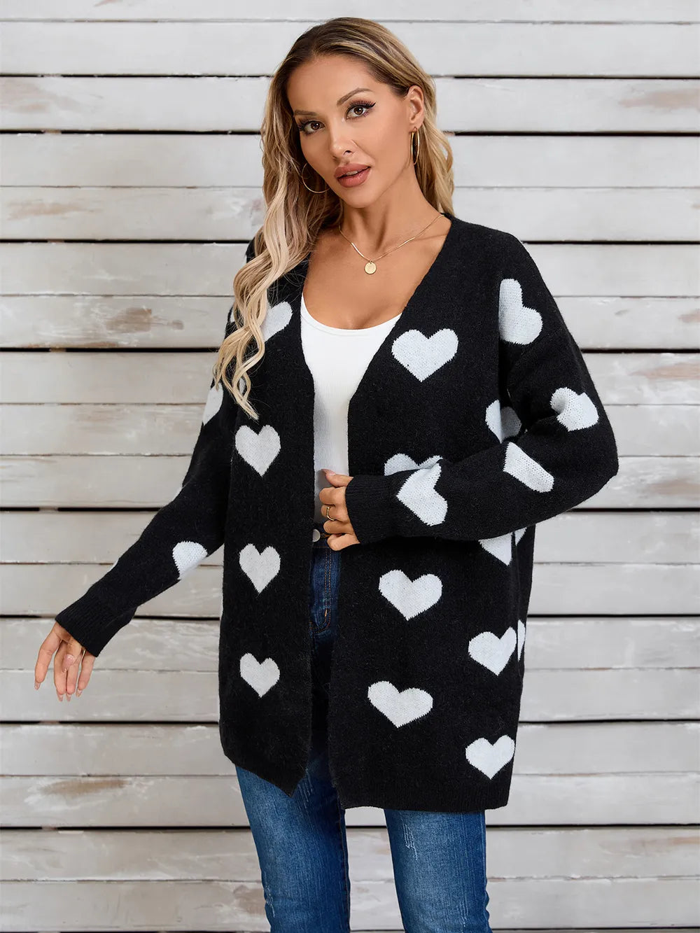 Splicing Knitted Valentine's Day Love Sweater