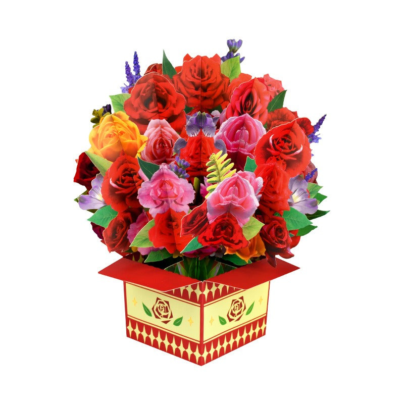 3D Mother's Day Greeting Card - Creative Bouquet Design