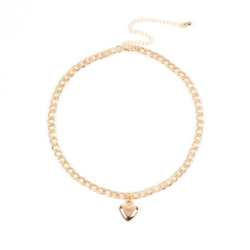 Cute Heart Lock Necklace - Gold & Silver Choker